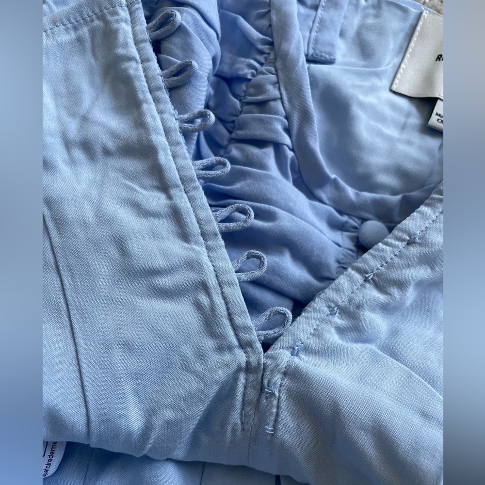 NEW Reformation Archer Top Ice Water Light Blue | US 4 UK 8 - Picture 11 of 11